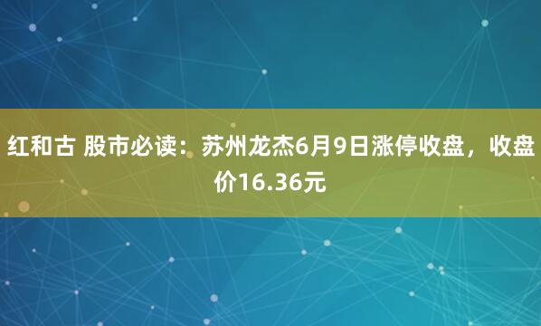红和古 股市必读：苏州龙杰6月9日涨停收盘，收盘价16.36元