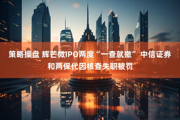 策略操盘 辉芒微IPO两度“一查就撤” 中信证券和两保代因核查失职被罚